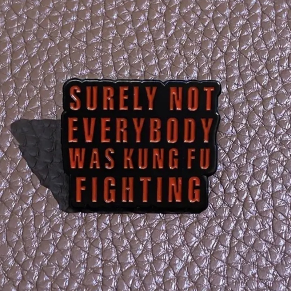 3/$25 “Surely Not Everybody Was Kung Fu Fighting” Unisex Pin Badge Brooch